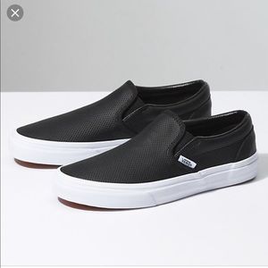 Black Perforated Slip On Vans